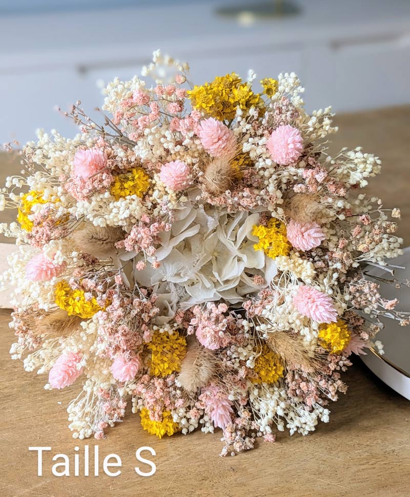 Bouquet de fleurs séchées aux couleurs douces et pastels Lucie
