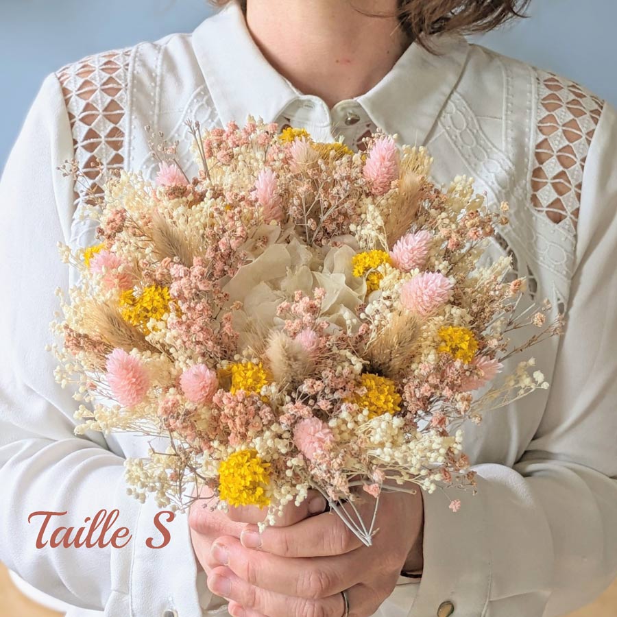Bouquet de fleurs séchées aux couleurs douces et pastels Lucie