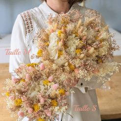Bouqute de mariée en fleurs séchées pour mariage champêtre