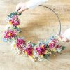 Couronne fleurs séchées hortensia