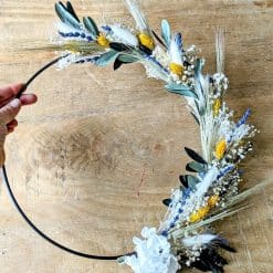 couronne murale de fleurs séchées lavande D30