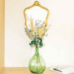 Bouquet de fleurs séchées pour dame jeanne hortensia vert