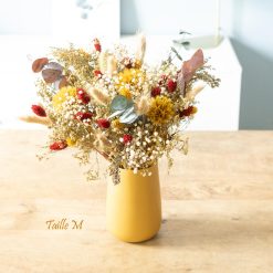 Bouquet de fleurs séchées chardons jaunes Taille S