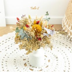 Bouquet de fleurs séchées chardons jaune Taille S
