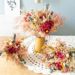 Bouquet de fleurs séchées hortensia rose 3 tailles