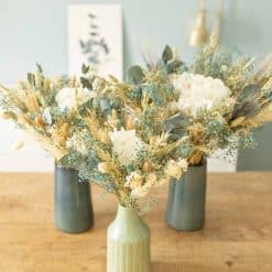 Bouquets de fleurs séchées hortensia blanc