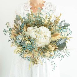 Bouquet de fleurs séchées hortensia blanc