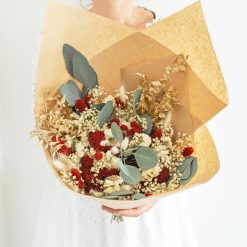 Bouquet de fleurs séchées pour table de noël