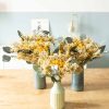 Trio de bouquets de fleurs séchées jaune