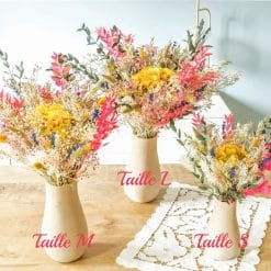 Bouquets de fleurs séchées jaune et rose. 3 Tailles