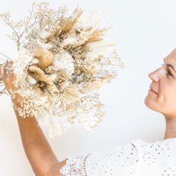 Bouquet de fleurs séchées ivoire spécial mariage
