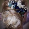 Peigne à cheveux de mariée en fleurs séchées