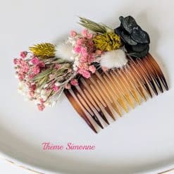 peigne à cheveux de mariée en fleurs séchées