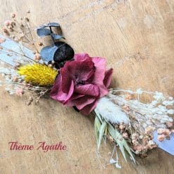 Bracelet de mariée en fleurs séchées Rose
