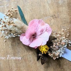 Bracelet de mariage en fleurs séchées Rose pale