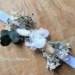 Bracelet de mariée en fleurs séchées bleur