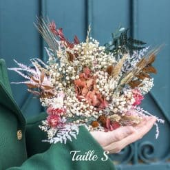 Bouquet de fleurs séchées hortensia vieux rose