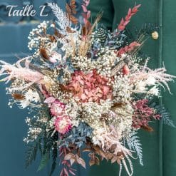 Bouquet de fleurs séchées hortensia vieux rose