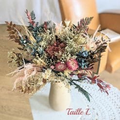 Bouquet de fleurs séchées hortensia vieux rose
