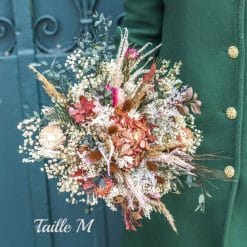 Bouquet de fleurs séchées hortensia vieux rose