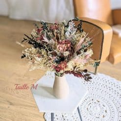 Bouquet de fleurs séchées hortensia vieux rose