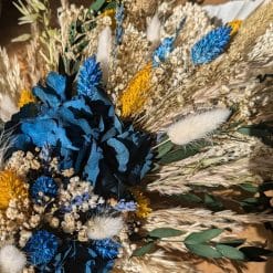 centre de table de mariés en fleurs séchées