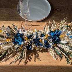 centre de table de mariés en fleurs séchées