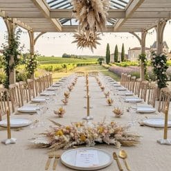 centre de table de mariés en fleurs séchées