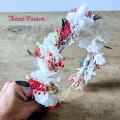 serre tête en fleurs séchées