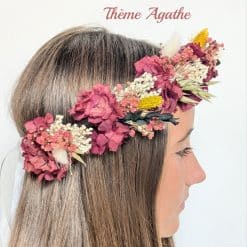 couronne de tête en fleurs séchées pour mariée