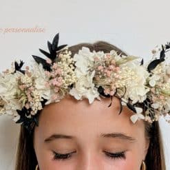couronne de tête en fleurs séchées pour mariée