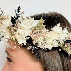 couronne de tête en fleurs séchées pour mariée