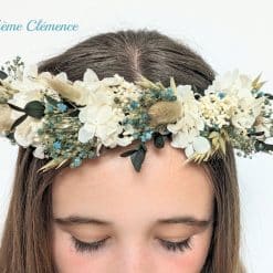 couronne de tête en fleurs séchées pour mariée