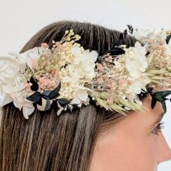 couronne de tête en fleurs séchées pour mariée