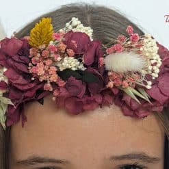 couronne de tête en fleurs séchées pour mariée