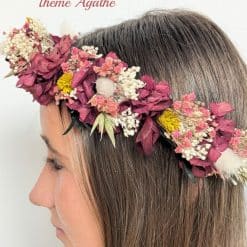 couronne de tête en fleurs séchées pour mariée
