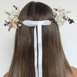 couronne de tête en fleurs séchées pour mariée