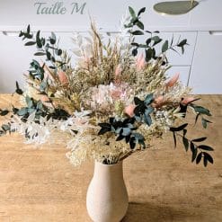 bouquet de fleurs séchées lucette . Taille M prise de vue vase