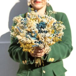 bouquet fleurs séchées m bleu foncé