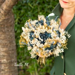 bouquet m fleurs séchées bleu