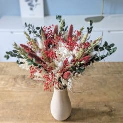 bouquet de fleurs séchées rouge passion