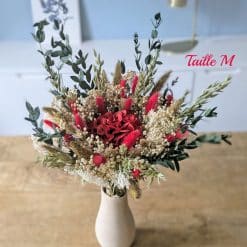 bouquet de fleurs séchées rouge amour