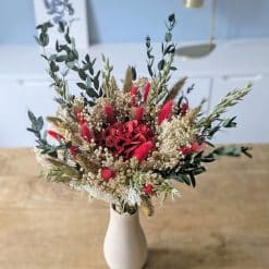 bouquet de fleurs séchées rouge amour