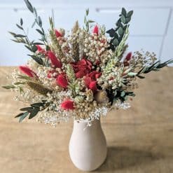 bouquet de fleurs séchées rouge amour