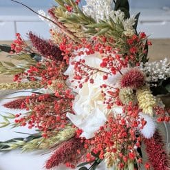 bouquet de fleurs séchées rouge passion
