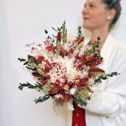 bouquet de fleurs séchées rouge passion