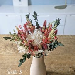bouquet de fleurs séchées rouge passion