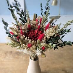 bouquet de fleurs séchées rouge amour