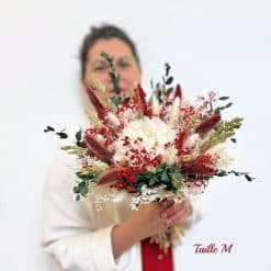 bouquet de fleurs séchées rouge passion