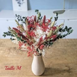 bouquet de fleurs séchées rouge passion